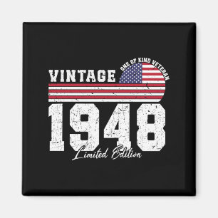 Aimant Drapeau américain Mens Vintage 1948 Anniversaire