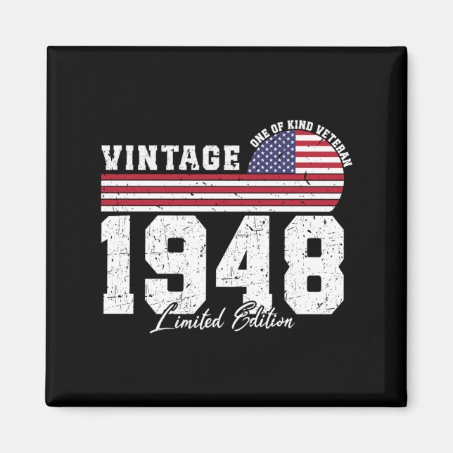 Aimant Drapeau américain Mens Vintage 1948 Anniversaire (Devant)