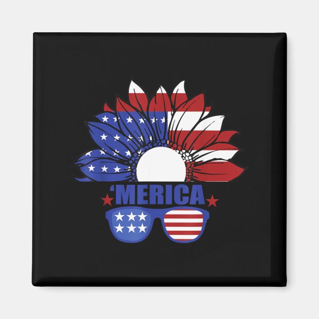 Aimant Drapeau Américain Merica 4 juillet Fête de l'Indép (Devant)