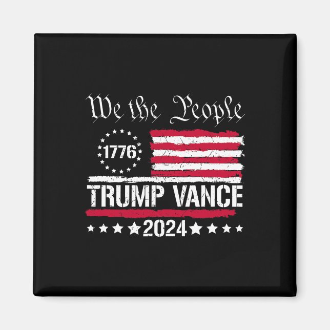 Aimant Drapeau américain Nous le peuple sommes avec Trump (Devant)