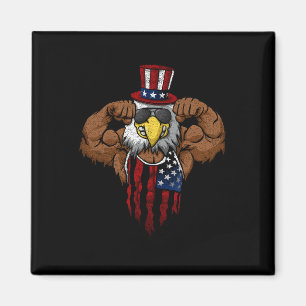 Aimant Drapeau Américain Oncle Musclé Squat Dabbing Flexi
