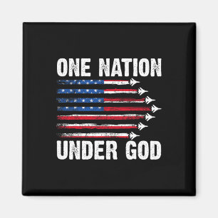Aimant Drapeau américain One Nation Under God 4 juillet F