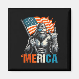 Aimant Drapeau Américain Patriotique 4 Juillet Bigfoot Me