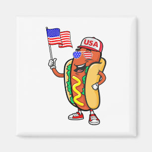 Aimant Drapeau Américain Patriotique Hot Dog Usa Funny 4e