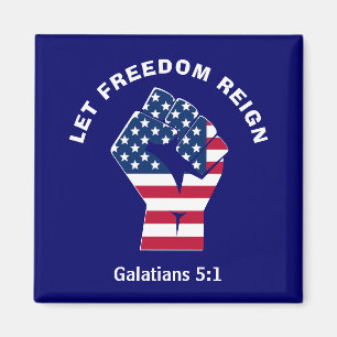 Aimant Drapeau américain Patriotique LET FREEDOM REIGN