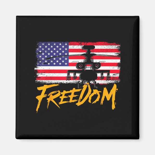 Aimant Drapeau américain patriotique - liberté - fierté (Devant)