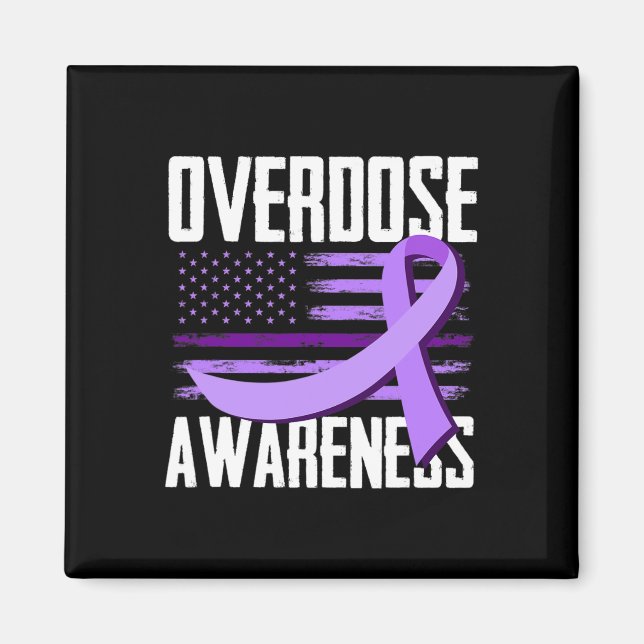 Aimant Drapeau américain patriotique surdose de drogue su (Devant)