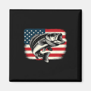 Aimant Drapeau américain Pêche Patriotique