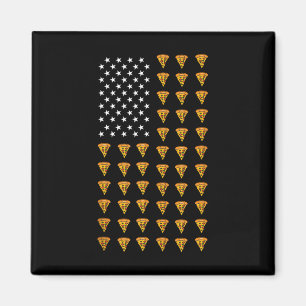 Aimant Drapeau Américain Pizza Nourriture États-Unis Patr