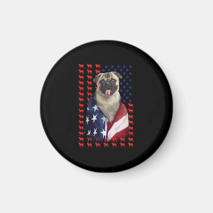 Aimant Drapeau américain Puggy