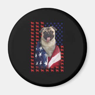 Aimant Drapeau américain Puggy