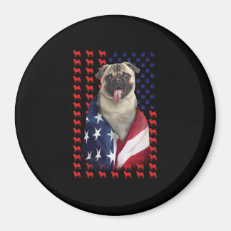 Aimant Drapeau américain Puggy