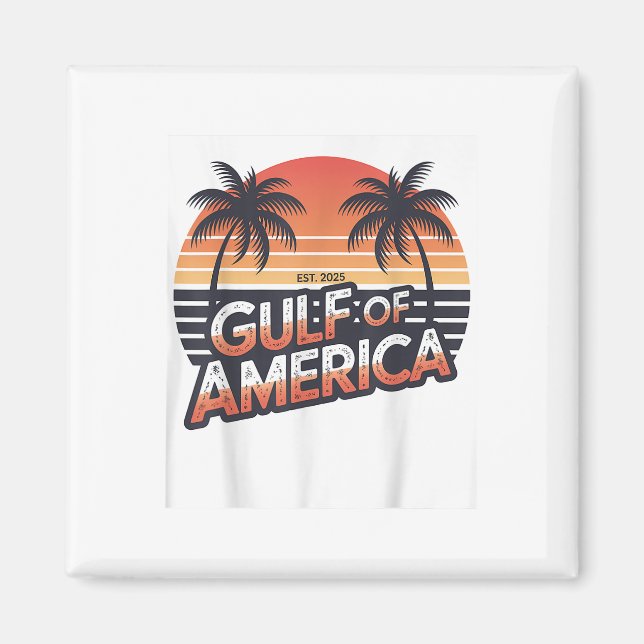 Aimant Drapeau Américain Rétro 2025 Golfe Des États-Unis  (Devant)