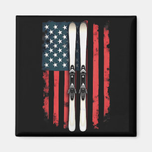 Aimant Drapeau américain Ski alpin _6