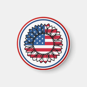 Aimant Drapeau américain Tournesol-32222