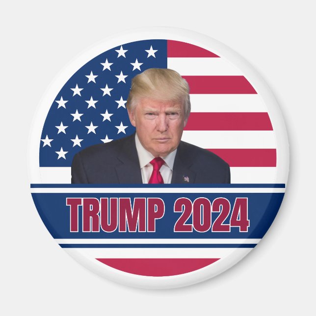 Aimant Drapeau américain Trump 2024 (Devant)