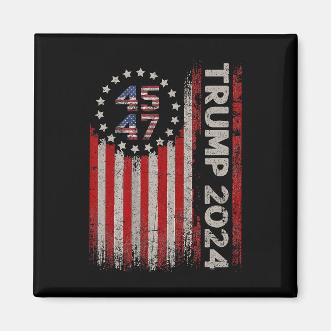 Aimant Drapeau américain Trump 2024 (Devant)