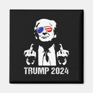 Aimant Drapeau américain Trump 2024 Élection Lunettes de 