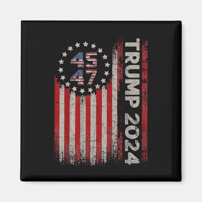 Aimant Drapeau américain Trump 2025 45 (Devant)