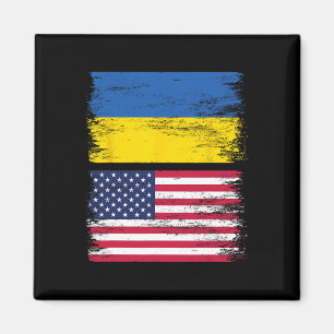 Aimant Drapeau américain ukrainien Ukraine États-Unis d'A