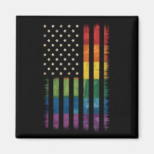 Aimant Drapeau américain USA Arc-en-ciel Fierté Gay Lesbi