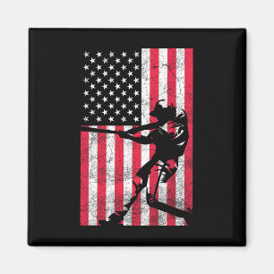 Aimant Drapeau américain Usa Baseball Rouge Blanc Bleu 4