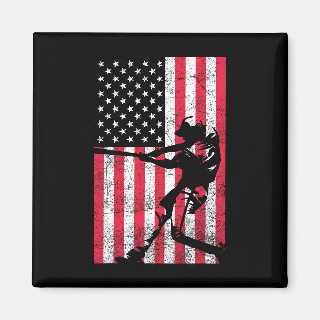 Aimant Drapeau américain Usa Baseball Rouge Blanc Bleu 4  (Devant)