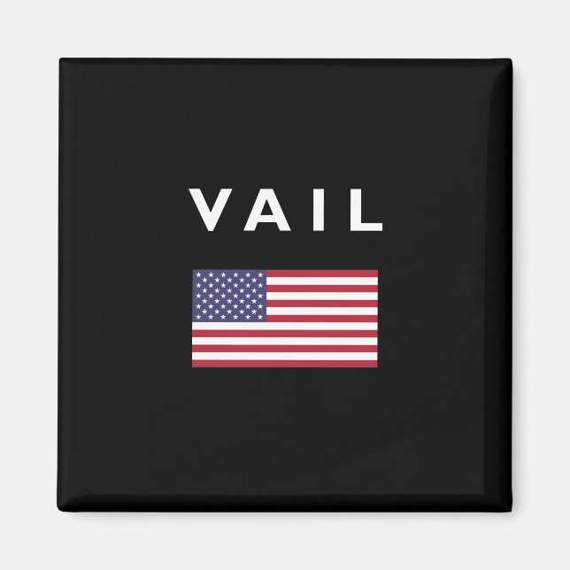Aimant Drapeau américain Vail Couleur foncée (Devant)