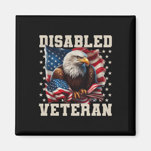 Aimant Drapeau américain vétéran handicapé militaire Ve (Devant)