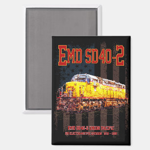 Aimant Drapeau américain vintage EMD SD40-2 Locomotive di