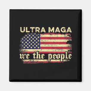 Aimant Drapeau américain Vintage Ultra Maga Ultra Maga Re