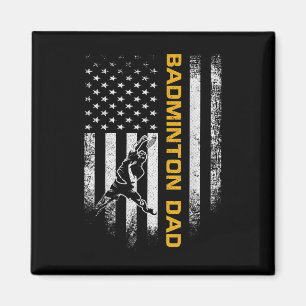 Aimant Drapeau américain vintage Usa Papa badminton fier