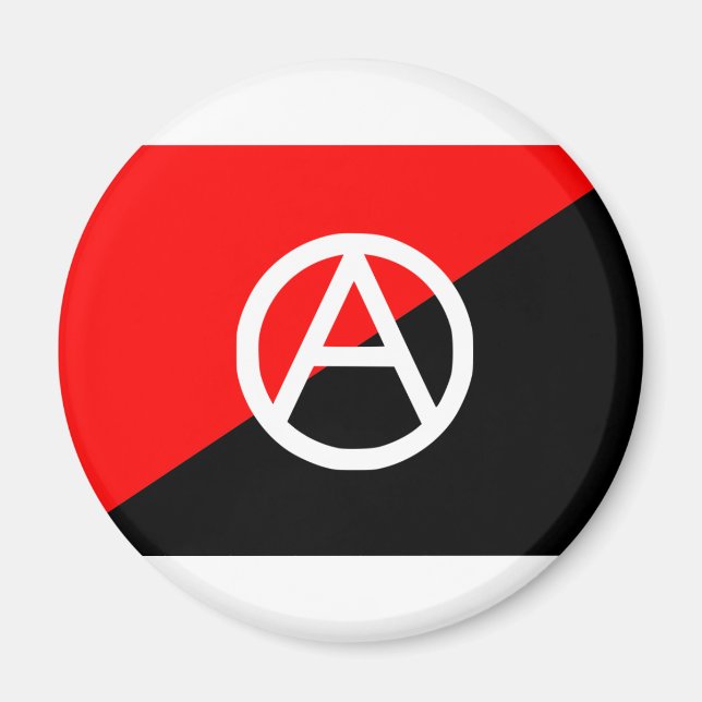 Aimant Drapeau anarchiste avec un symbole (Devant)