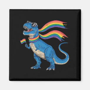Aimant Drapeau arc-en-ciel Dino Trex Fierté gay allié LGB