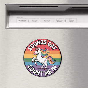 Aimant Drapeau arc-en-ciel licorne LGBT Ça a l'air gay Co
