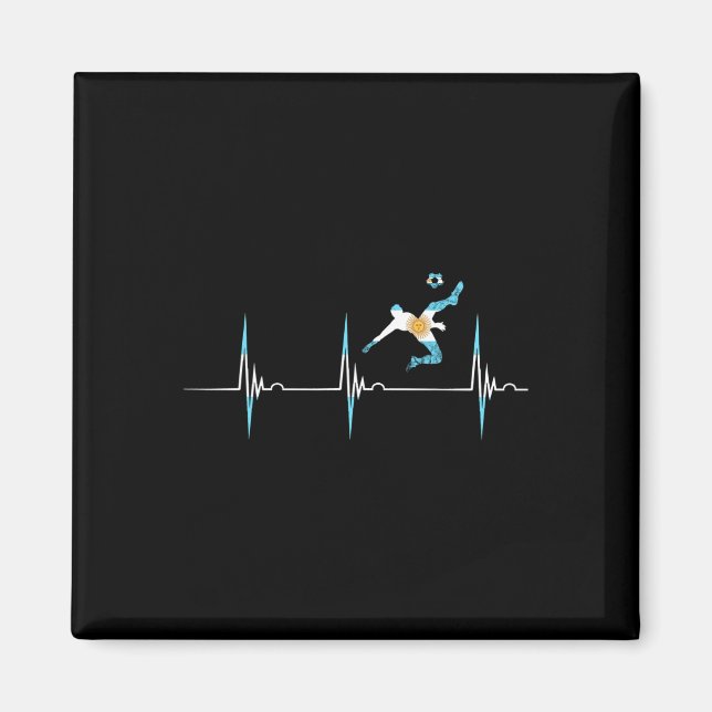 Aimant Drapeau argentin Battement de coeur Ekg Pouls Arge (Devant)