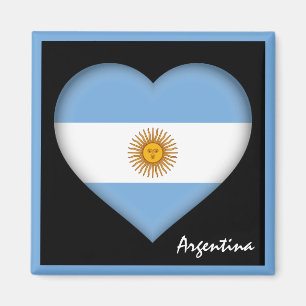Aimant Drapeau argentin & Coeur, Argentine vacances /spor