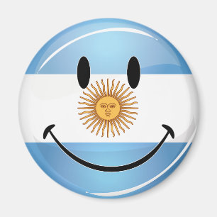 Aimant Drapeau argentin souriant