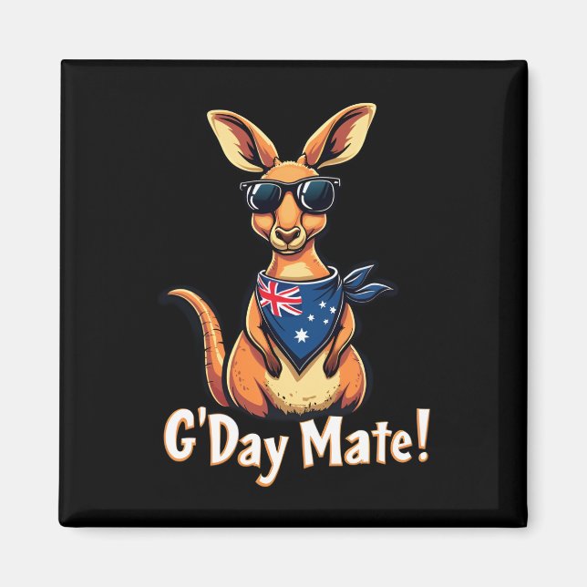 Aimant Drapeau australien de Kangaroo Bandana célébrant A (Devant)