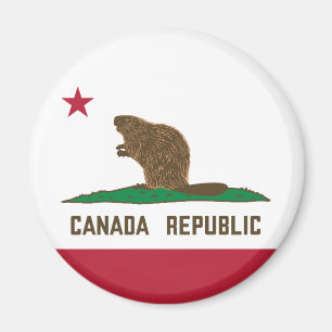 Aimant Drapeau Beaver Canada Republic California