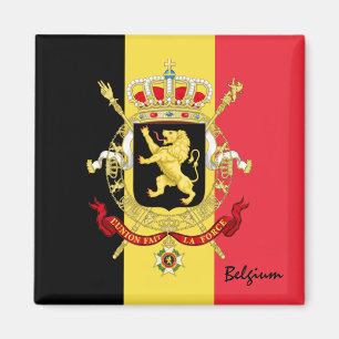 Aimant Drapeau belge & Voyage Belgique, vacances /sports