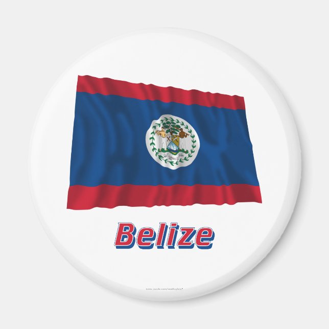 Aimant Drapeau Belize avec nom (Devant)