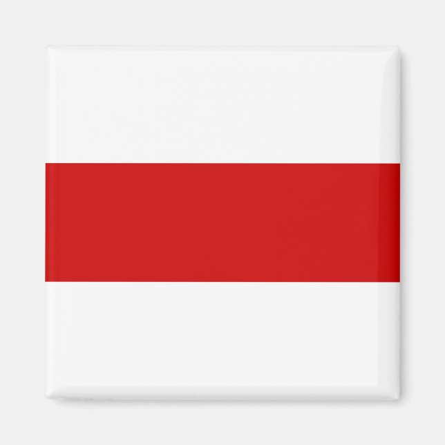 Aimant Drapeau biélorusse (rouge et blanc) (Devant)