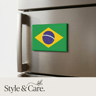 Aimant Drapeau Brésil Décoration Frigo Vibrante et