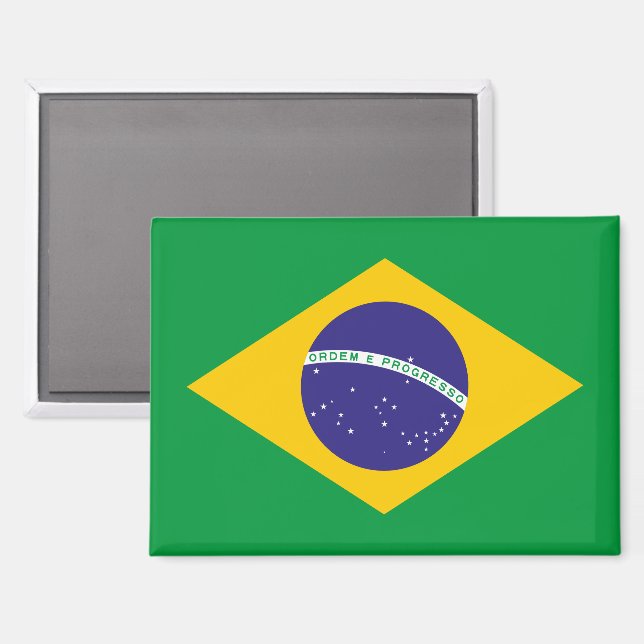Aimant Drapeau Brésil Décoration Frigo Vibrante et (Recto/Verso)