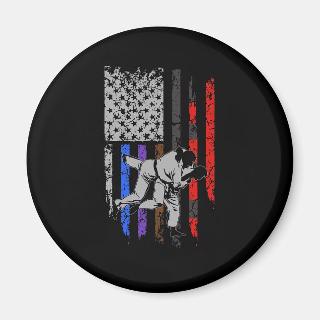Aimant Drapeau brésilien Jiu Jitsu Classement Étoiles et  (Devant)