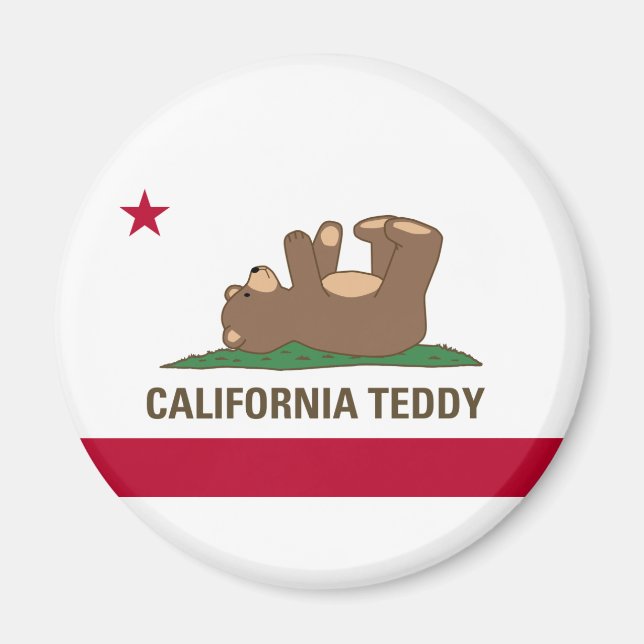 Aimant Drapeau California Teddy Bear (Devant)