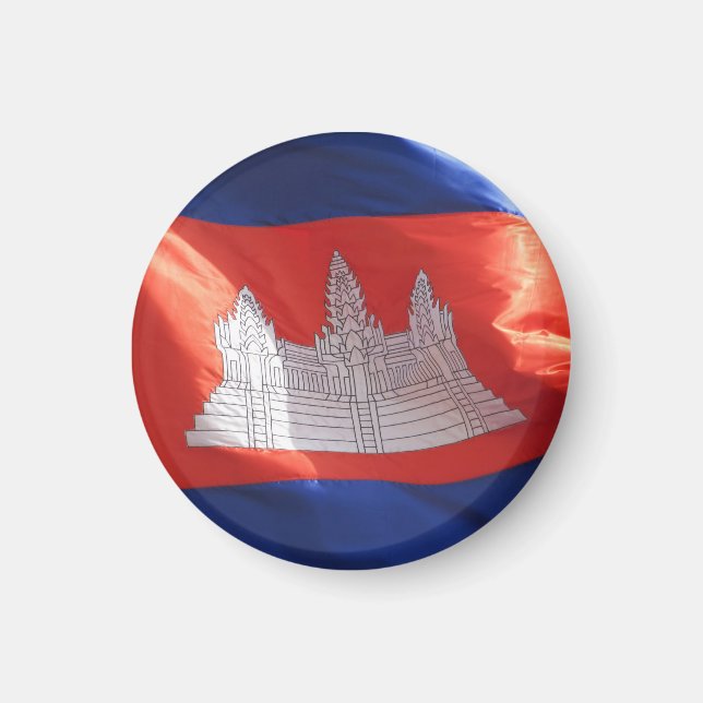 Aimant drapeau cambodgien (Devant)
