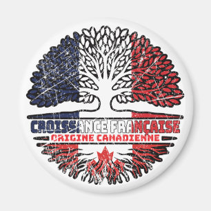 Aimant drapeau canadien France Arbre