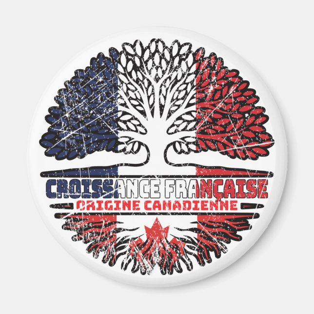 Aimant drapeau canadien France Arbre (Devant)